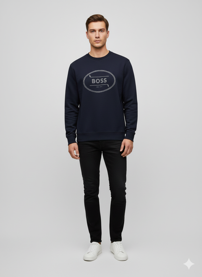 COTTON SWEATSHIRT WITH LOGO DETAIL