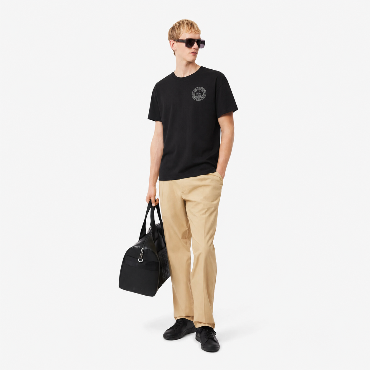 LACOSTE Men's Heritage Crest Cotton Jersey T-Shirt