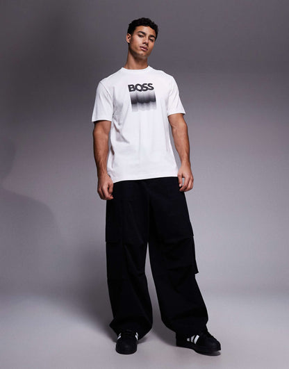 BOSS Regular-Fit Cotton T-Shirt with Gradient Wave Logo