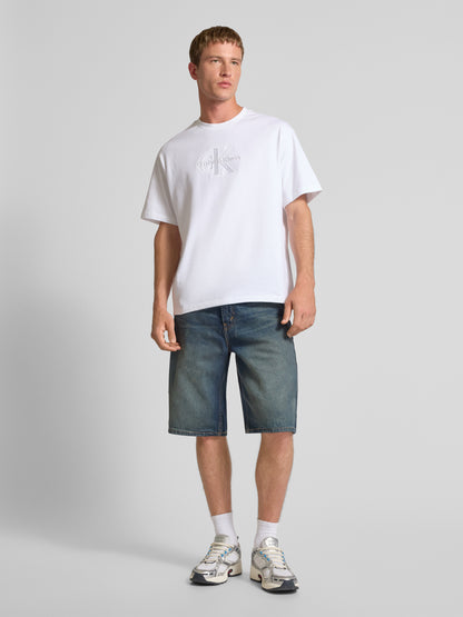 Calvin Klein Relaxed Monogram Logo T-Shirt – White