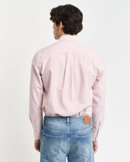 GANT Regular Fit Striped Oxford Shirt – Pastel Pink & White
