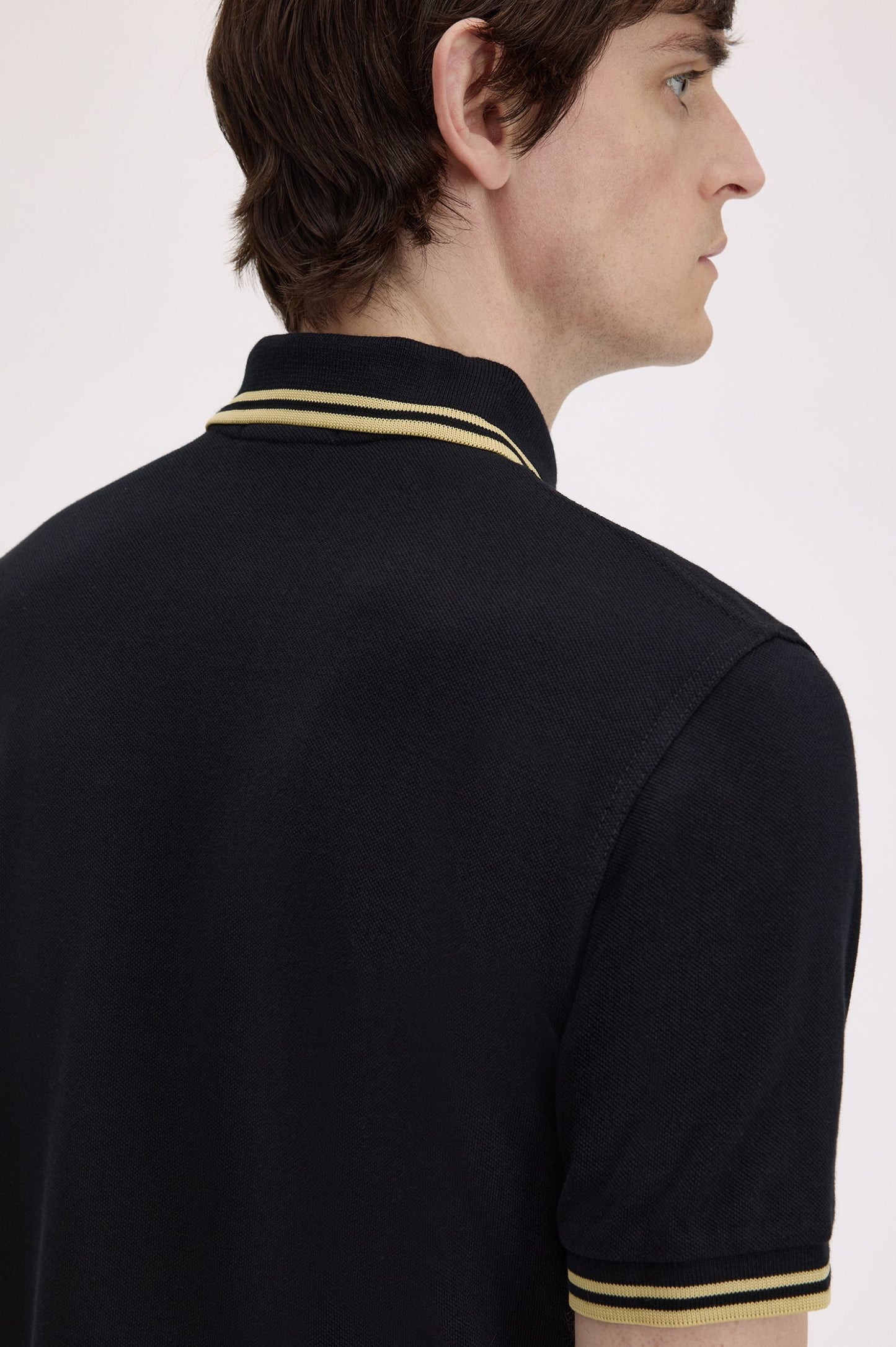 Fred Perry Slim-Fit Twin Tipped Cotton Piqué Polo Shirt in Black/Gold