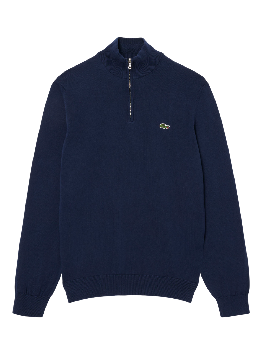 Lacoste Men’s Classic Quarter-Zip Cotton Knit Sweater – Navy Blue