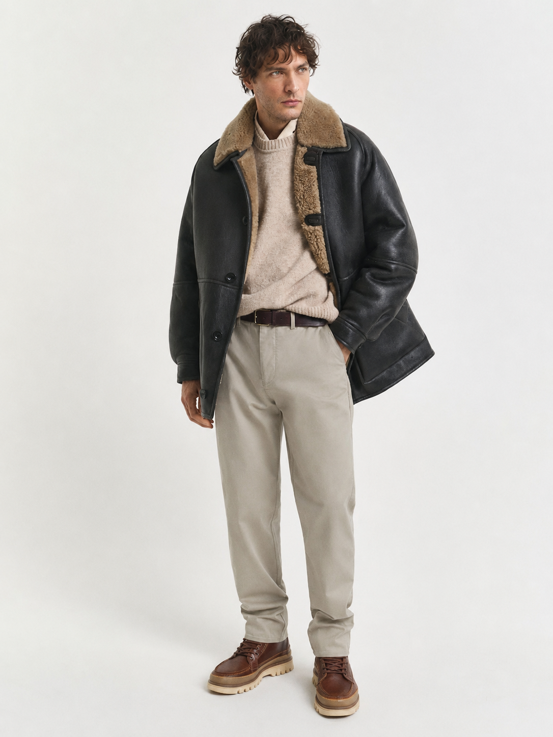GANT Premium Cotton Twill Slim Fit Chino Trousers – Beige