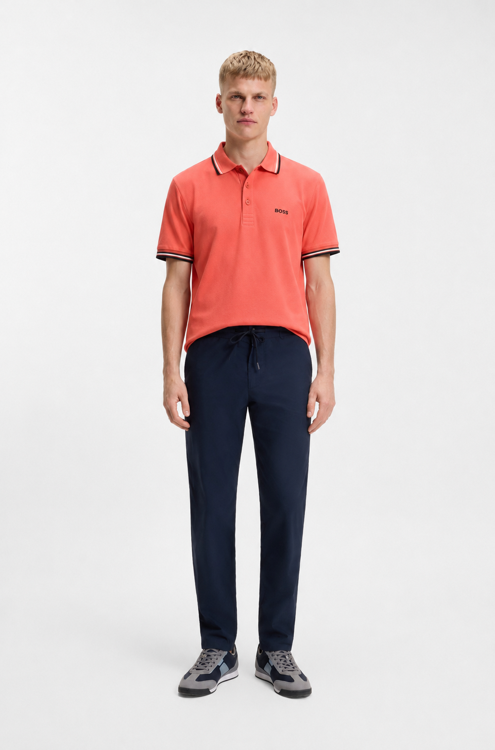 BOSS Regular-Fit Cotton Piqué Polo Shirt in Coral