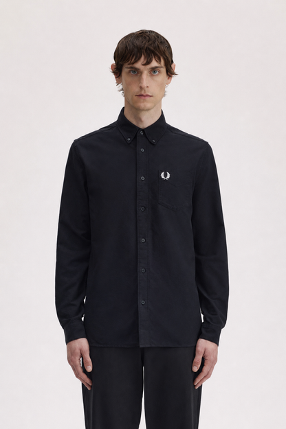 Fred Perry Slim-Fit Button-Down Cotton Oxford Shirt in Black