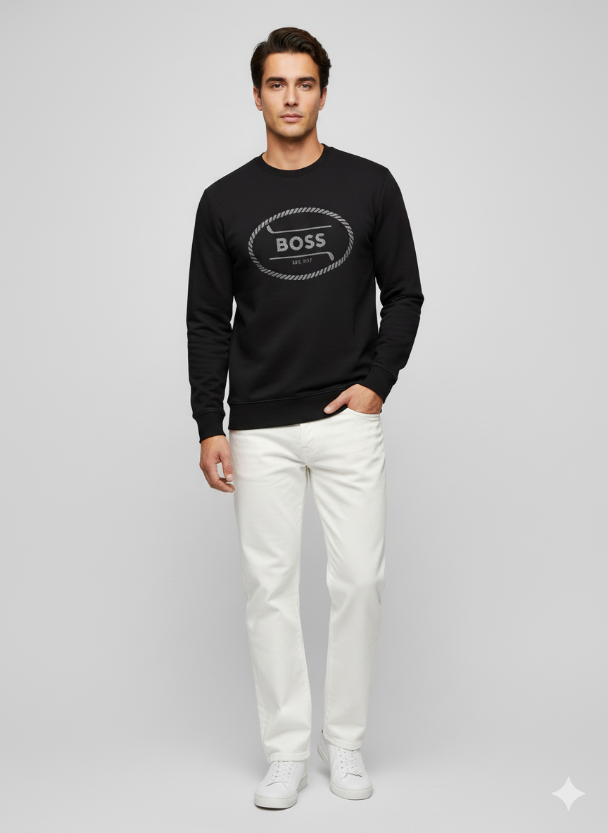 COTTON SWEATSHIRT WITH LOGO DETAIL