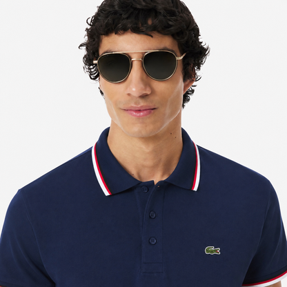 Lacoste Regular-Fit Tipped Cotton Piqué Polo Shirt