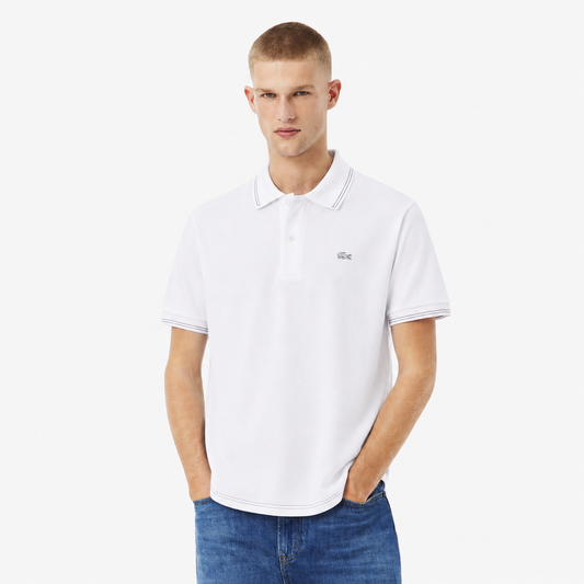 Lacoste Men's Contrast Tipped Petit Piqué Polo Shirt – Slim Fit