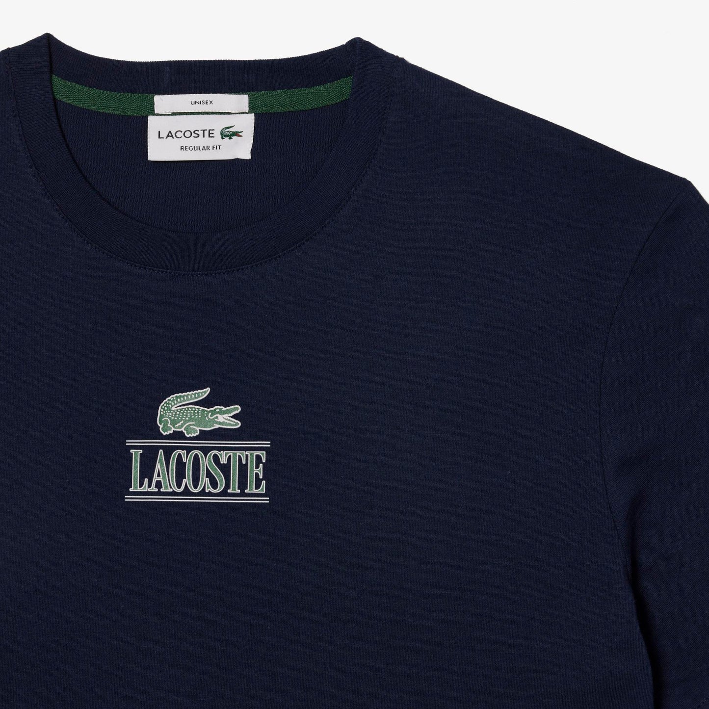 Lacoste Unisex Regular Fit Heritage Logo T-Shirt - Navy