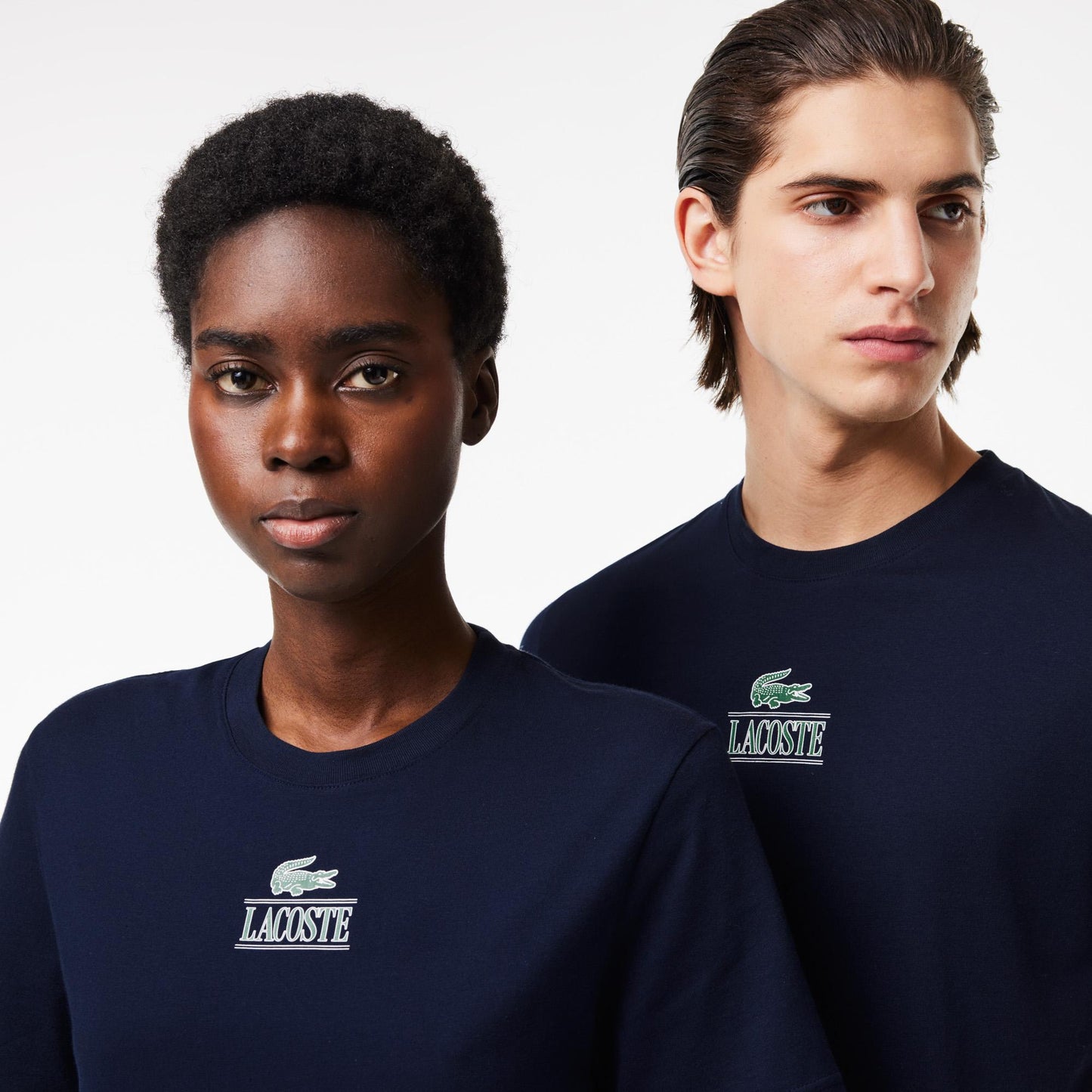 Lacoste Unisex Regular Fit Heritage Logo T-Shirt - Navy
