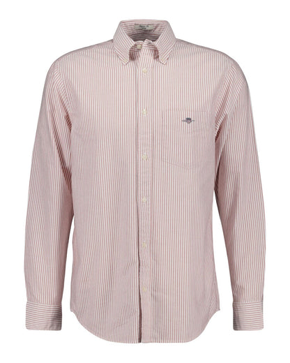 GANT Regular Fit Striped Oxford Shirt – Pastel Pink & White