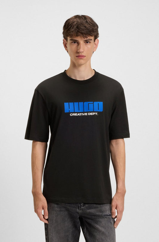 HUGO Relaxed-Fit Cotton T-Shirt with "Creative Dept." Block Logod