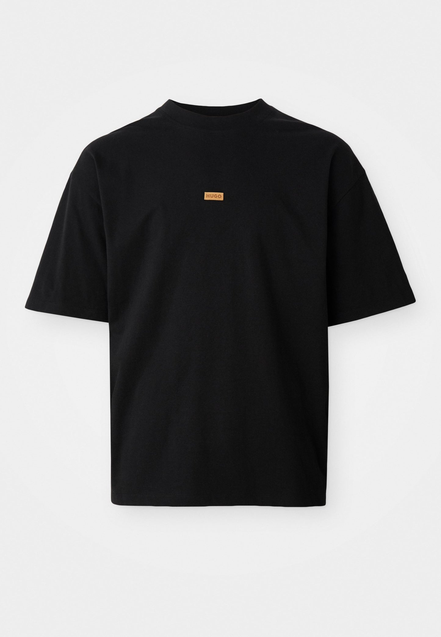 HUGO Unisex Oversized T-Shirt with Faux-Suede Logo Patch