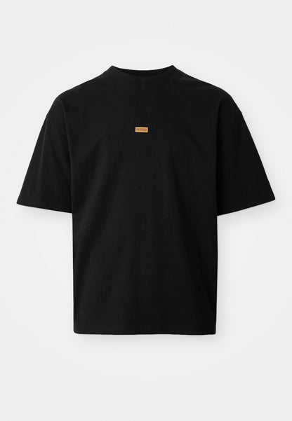 HUGO Unisex Oversized T-Shirt with Faux-Suede Logo Patch