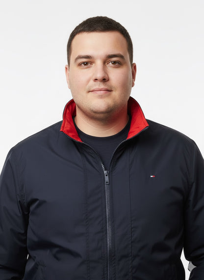 Tommy Hilfiger Classic Lightweight Navy Harrington Jacket