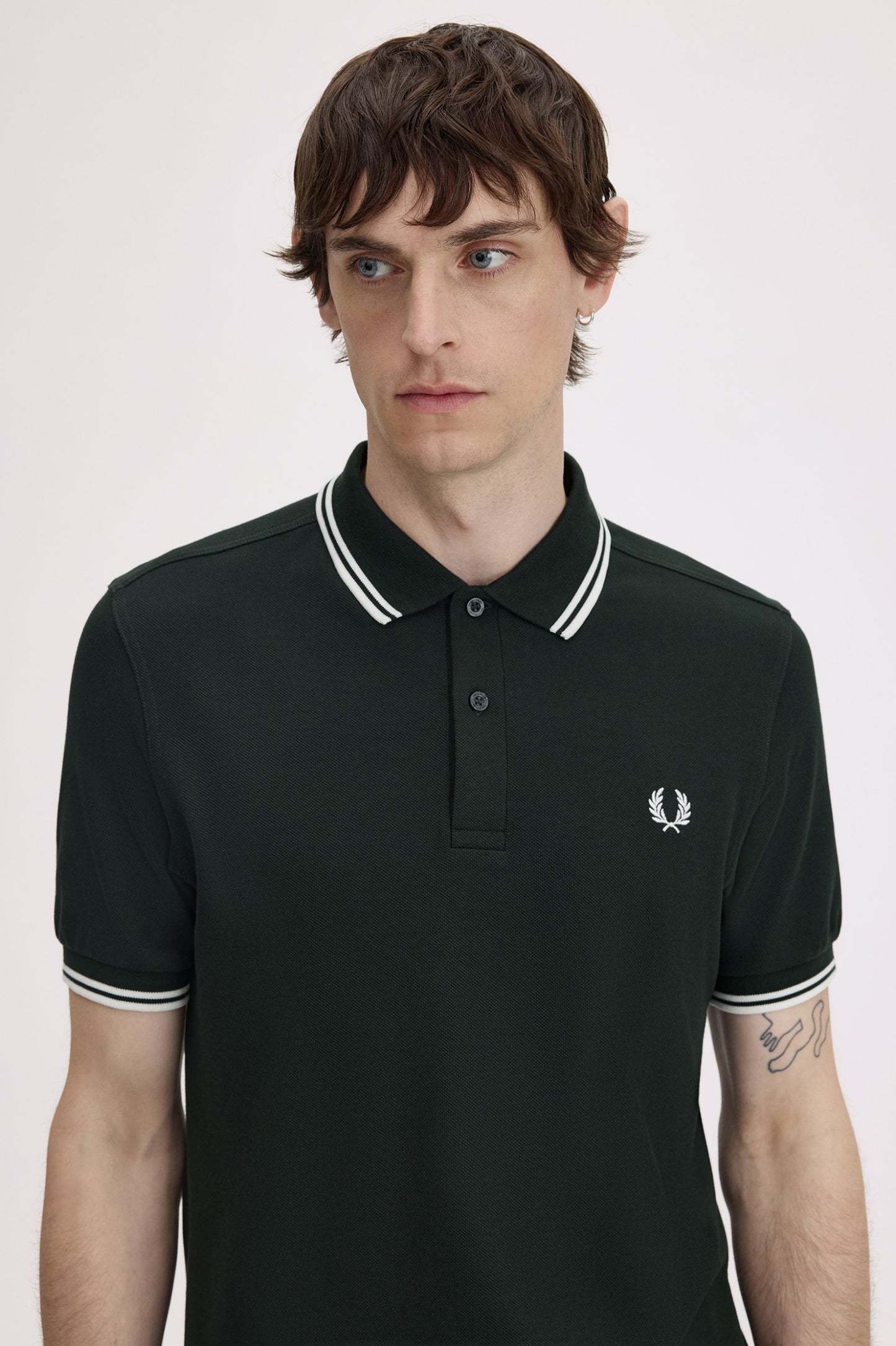 Fred Perry Twin Tipped Polo Shirt – Racing Green & White