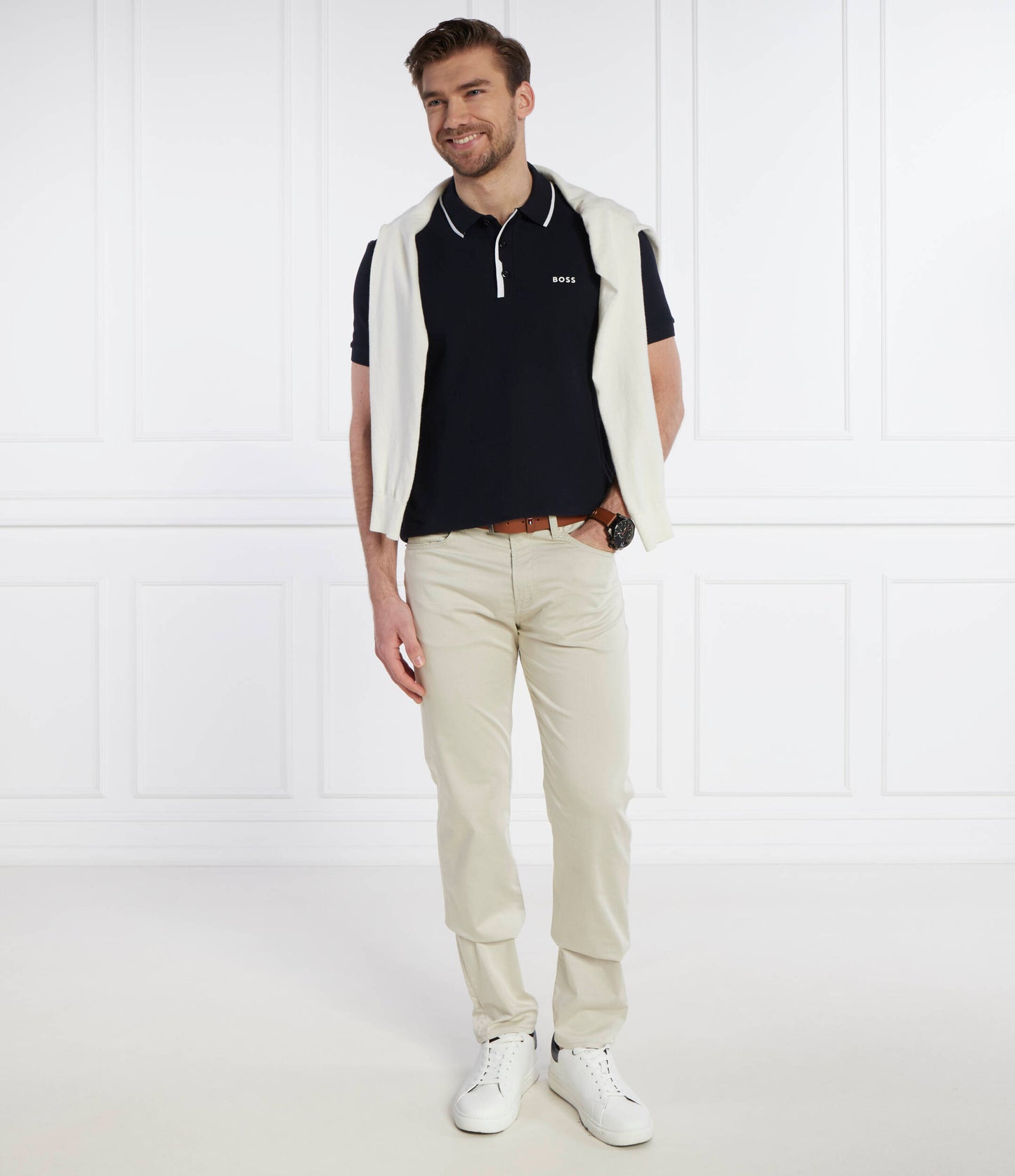 BOSS Slim-Fit Piqué Polo Shirt with Contrast Tipping