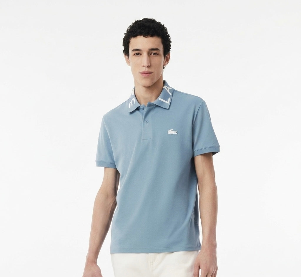 Lacoste Slim-Fit Petit Piqué Polo Shirt with Branded Jacquard Collar