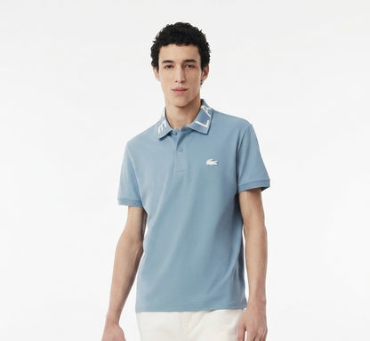 Lacoste Slim-Fit Petit Piqué Polo Shirt with Branded Jacquard Collar