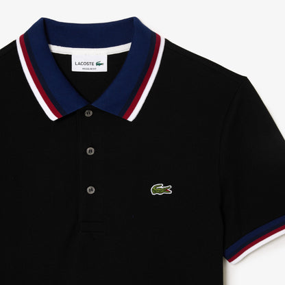 Lacoste Slim Fit Petit Piqué Polo – Black Tricolor Edition