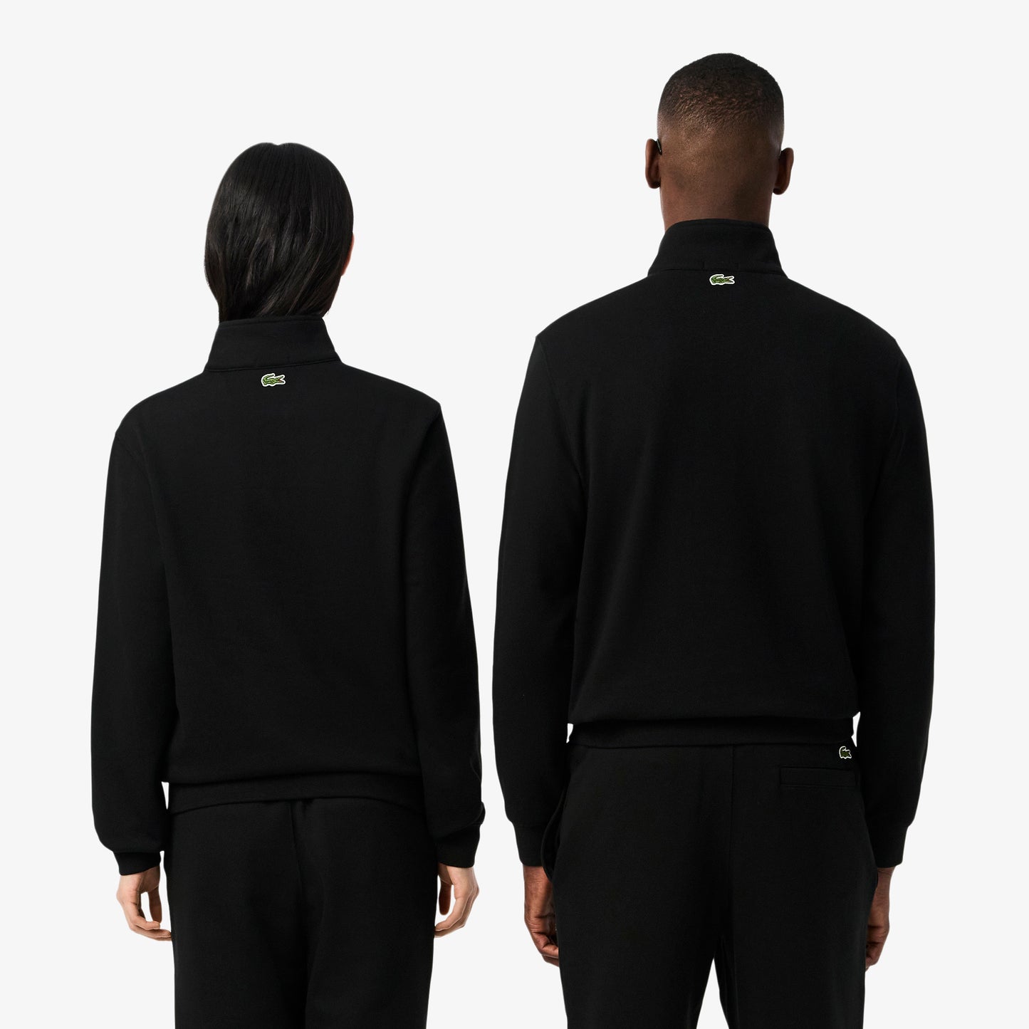 High Neck Zip-Up Print Sweatshirt