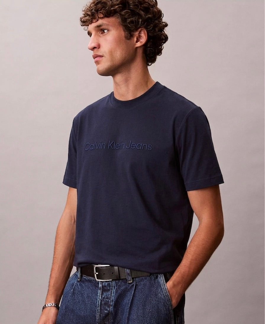 Calvin Klein Jeans – Embossed Logo Cotton Slim-Fit T-Shirt
