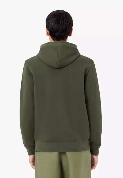 Lacoste Green Full-Zip Hoodie - Circle Logo Badge Embroidery