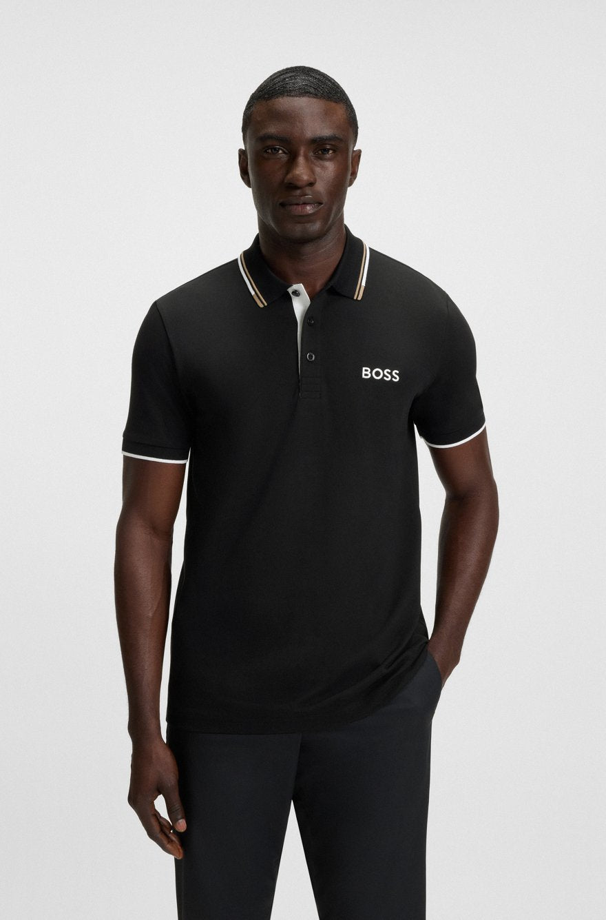 BOSS Pique Cotton Slim-Fit Polo Shirt with Contrast Tipping