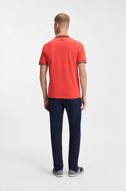 BOSS Regular-Fit Cotton Piqué Polo Shirt in Coral
