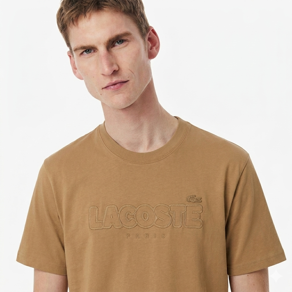 Lacoste Regular-Fit T-Shirt in Heavy Cotton Jersey – Beige