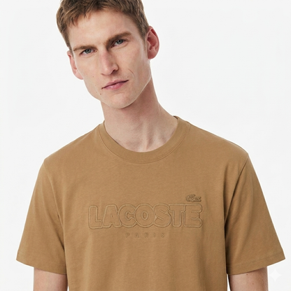 Lacoste Regular-Fit T-Shirt in Heavy Cotton Jersey – Beige