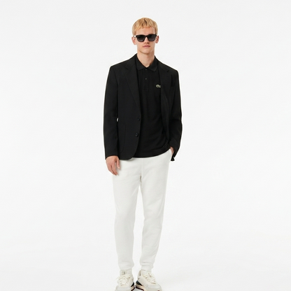 Lacoste Slim Fit Piqué Polo Shirt with Branded Shoulder Tape – Black