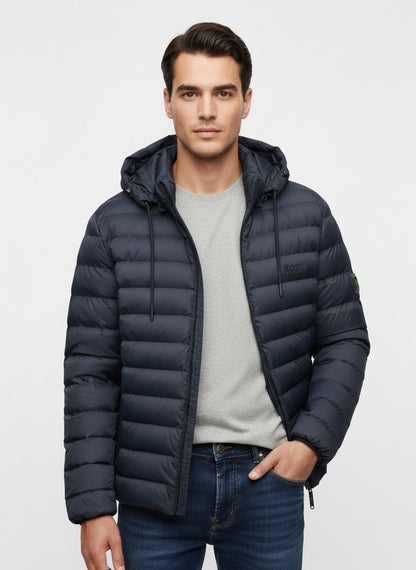 BOSS Navy Blue Lightweight Quilted Puffer Jacket