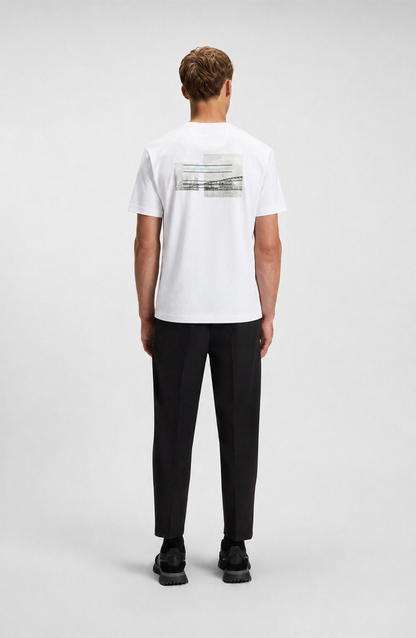 BOSS Regular-Fit Cotton T-Shirt with Architectural Artwork