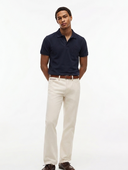 Tommy Hilfiger Embossed Monotype Logo Polo – Desert Sky