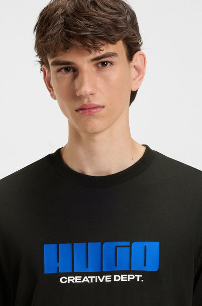HUGO Relaxed-Fit Cotton T-Shirt with "Creative Dept." Block Logod