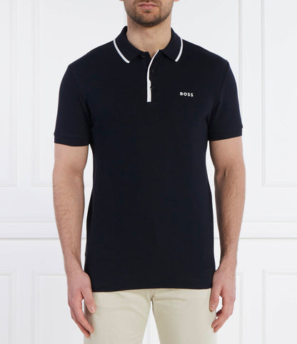 BOSS Slim-Fit Piqué Polo Shirt with Contrast Tipping