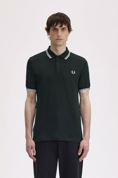 Fred Perry Twin Tipped Polo Shirt – Racing Green & White