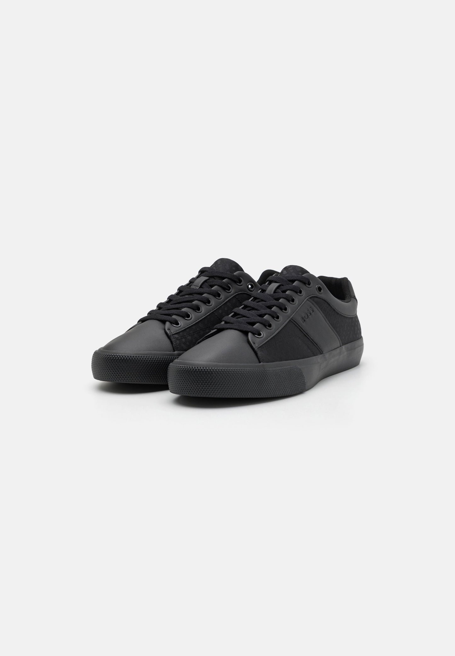 BOSS Men's Seth Low-Top Sneakers - Triple Black Monogram Edition