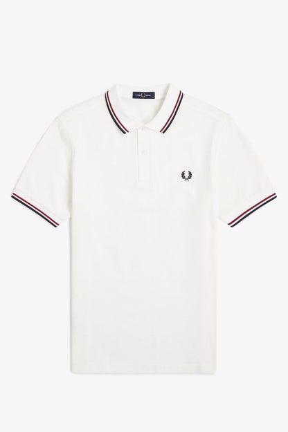 Fred Perry M3600 Twin Tipped Polo Shirt - Snow White