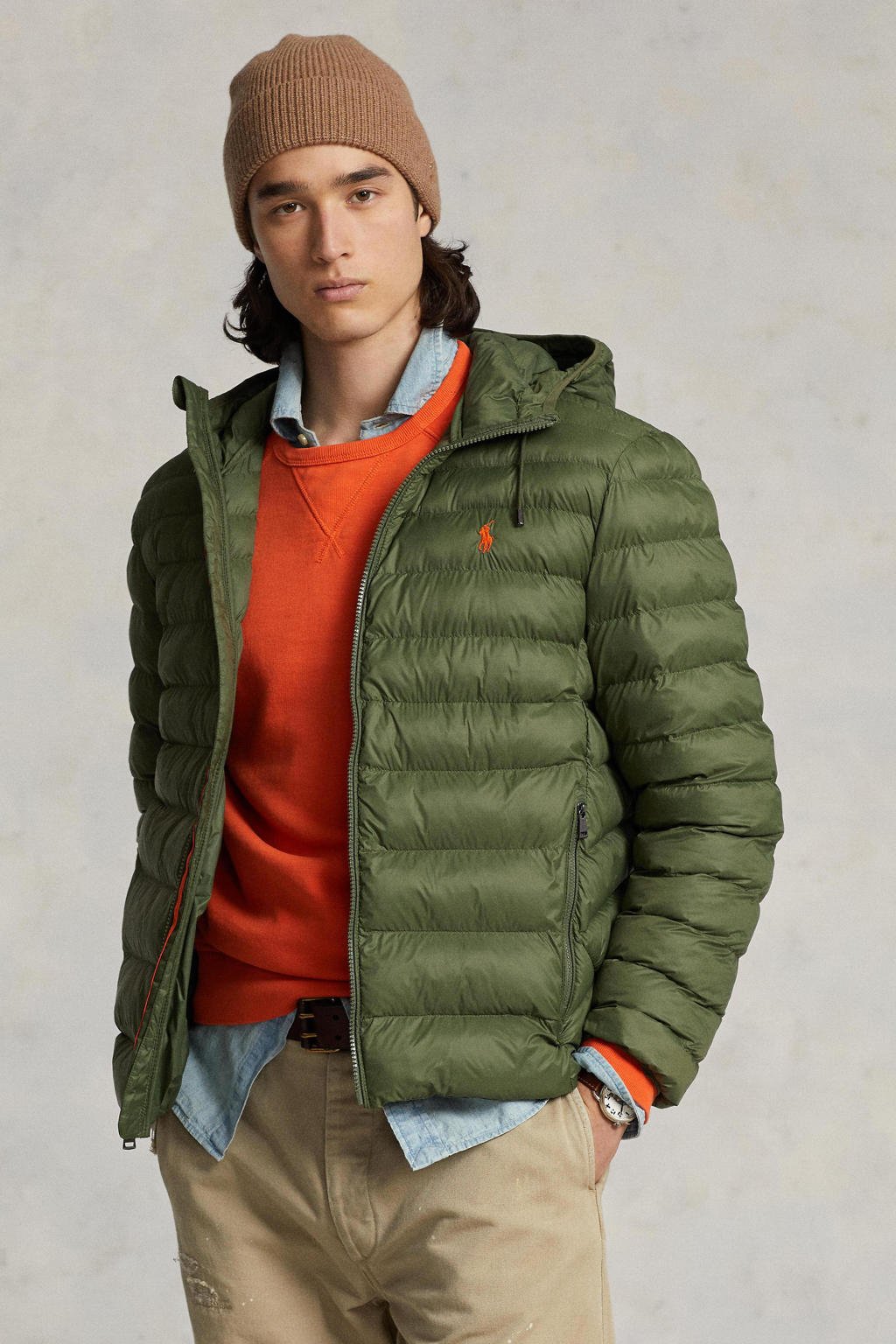 Polo Ralph Lauren Packable Hooded Puffer Jacket - Olive Green