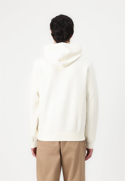 Lacoste Premium Full-Zip Hoodie - Tonal Embroidered Crocodile Badge (Cream/Off-White)