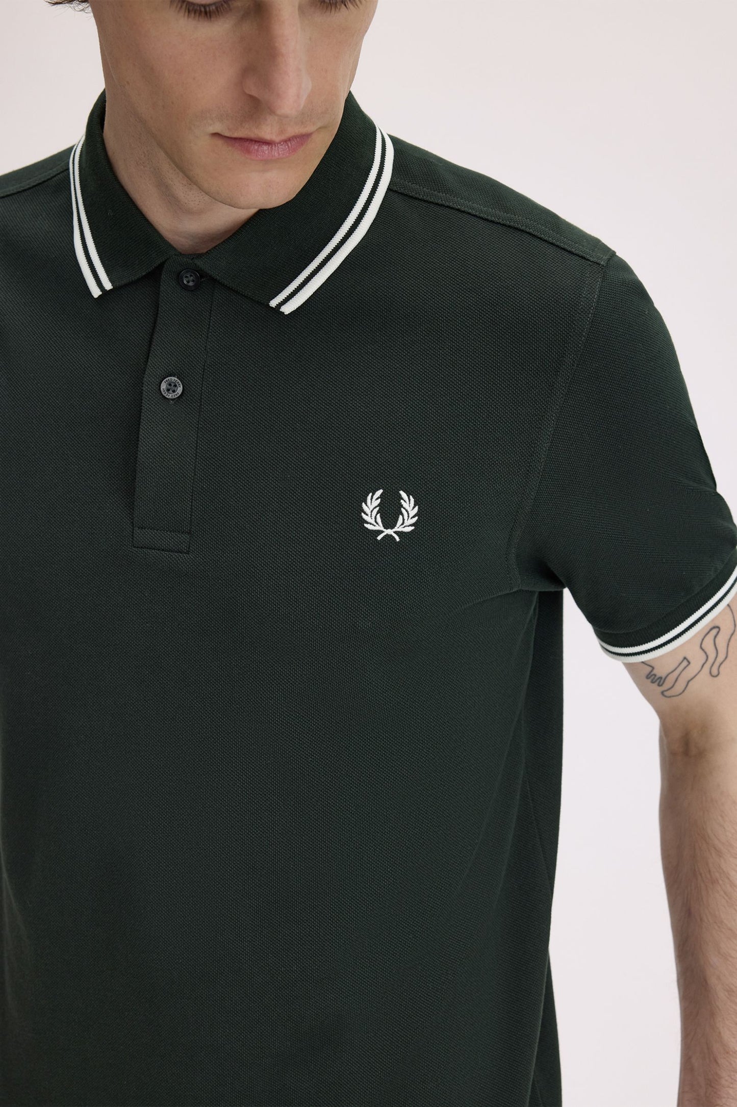 Fred Perry Twin Tipped Polo Shirt – Racing Green & White