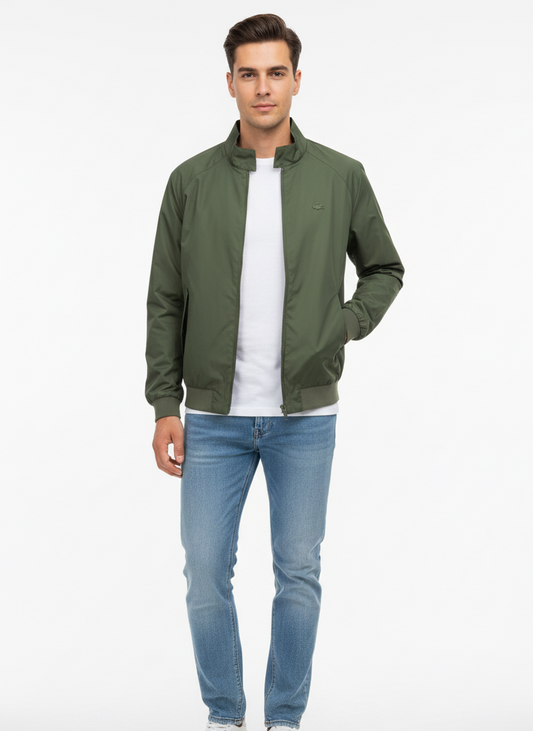 Men's Lightweight Water-Resistant Zip-Up Bomber Jacket - Sport Fit