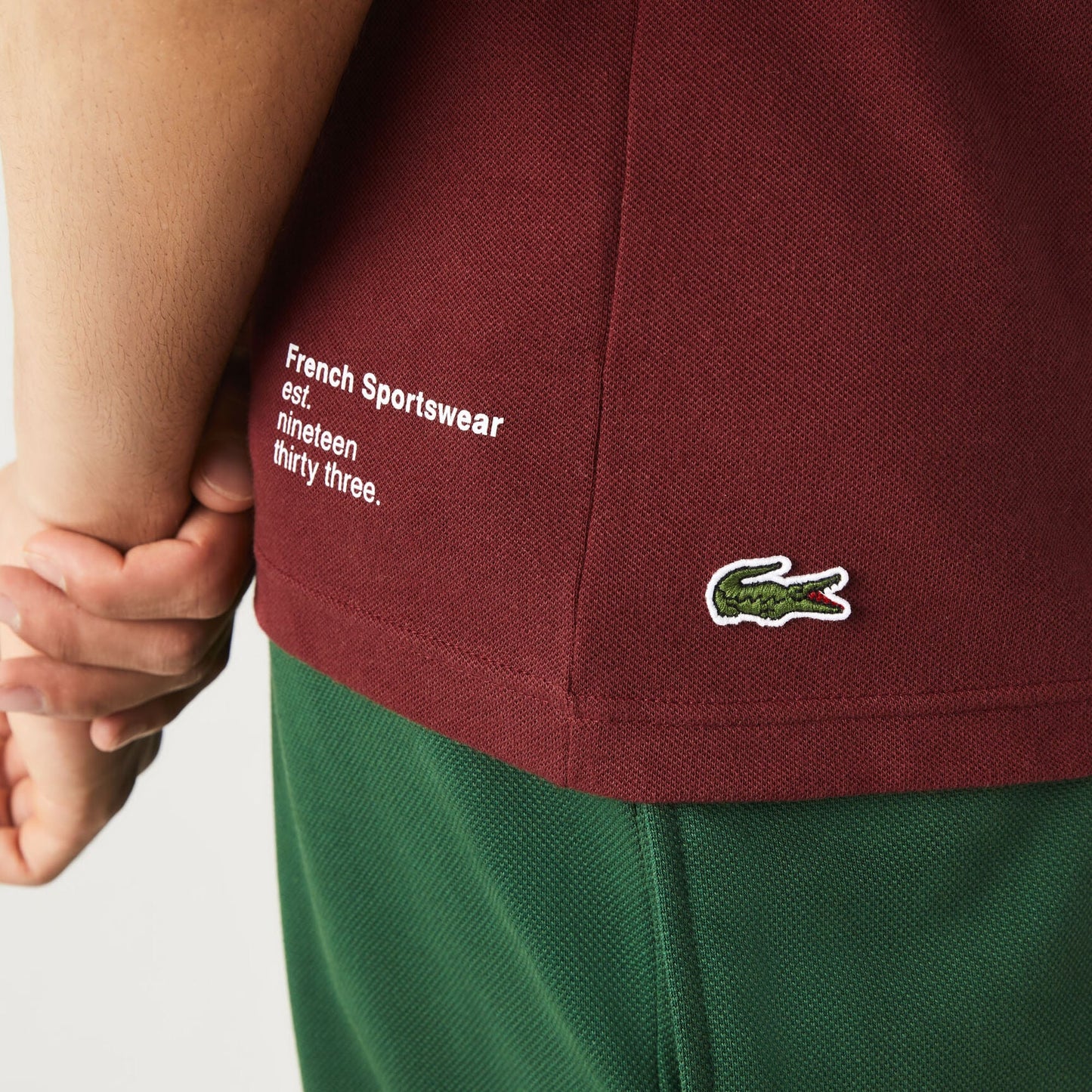 Lacoste Heritage Graphic Piqué Polo Shirt – Bordeaux Red