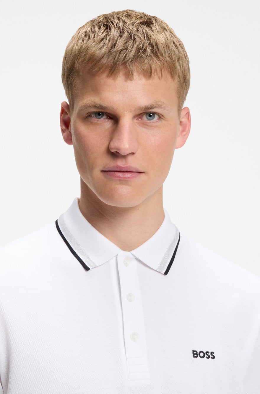 BOSS Slim-Fit Polo Shirt in Mercerized Cotton with Tipped Details