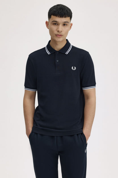 Fred Perry M3600 Twin Tipped Polo Shirt – Navy / White / Ice
