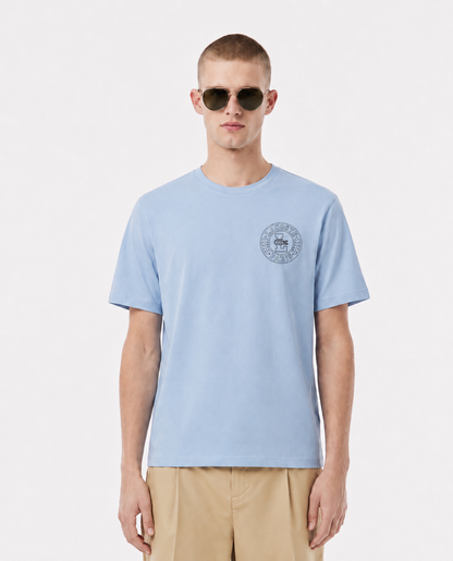 Lacoste Heritage Crest Relaxed Fit T-Shirt – Sky Blue