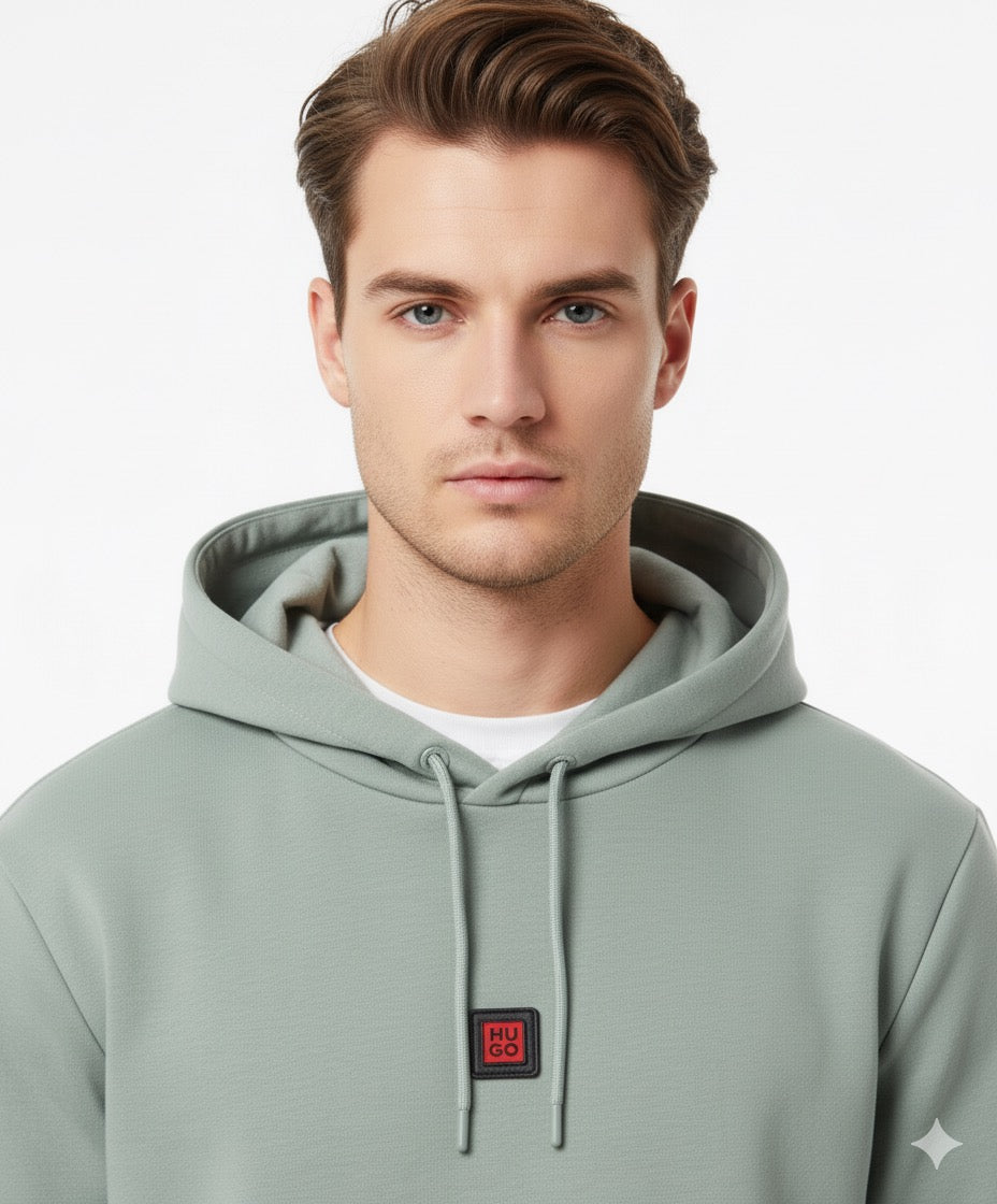 HUGO Relaxed-Fit Hoodie in Cotton-Blend Sweatshirt Fabric